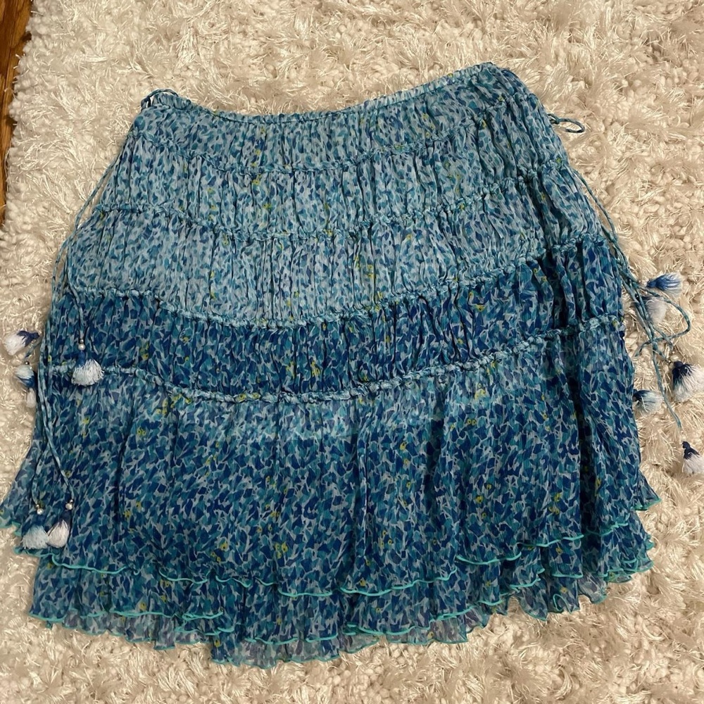 Poupette St. Barth Blue Floral Women's Skirt